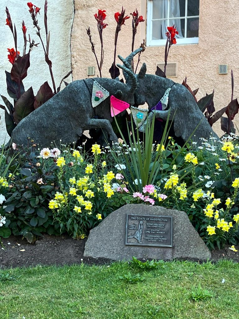 Sculpture of Fighting Goats in Haddington